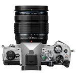 OM-5 (silver) top plate view with 12-45 f/4 Pro fitted